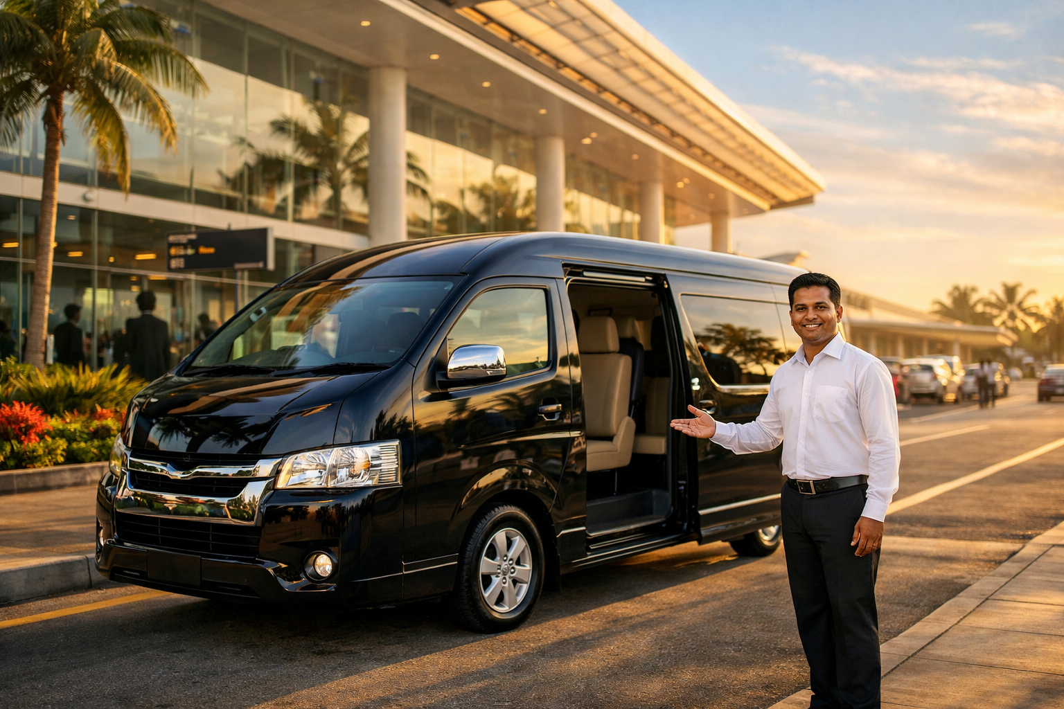 Colombo Airport Transfers driver welcoming guests at Bandaranaike International Airport